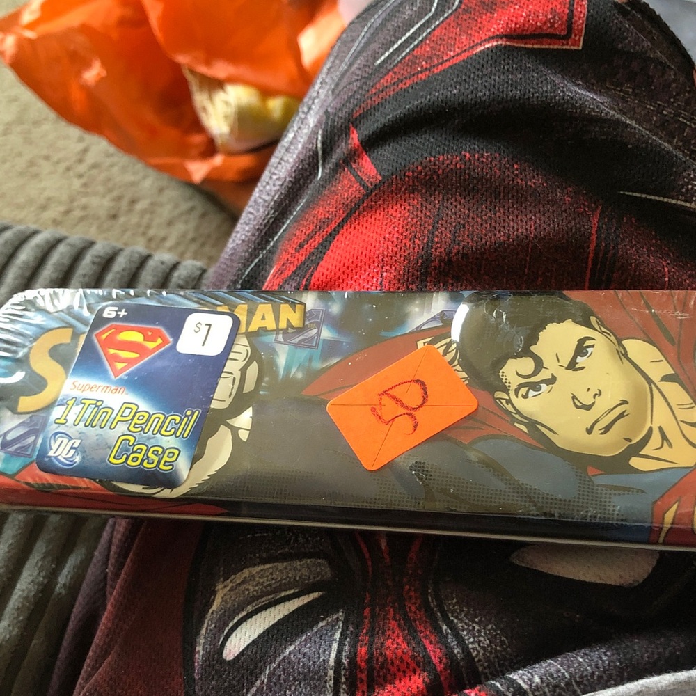 DC Black Superman Logo Tin Pencil Holder